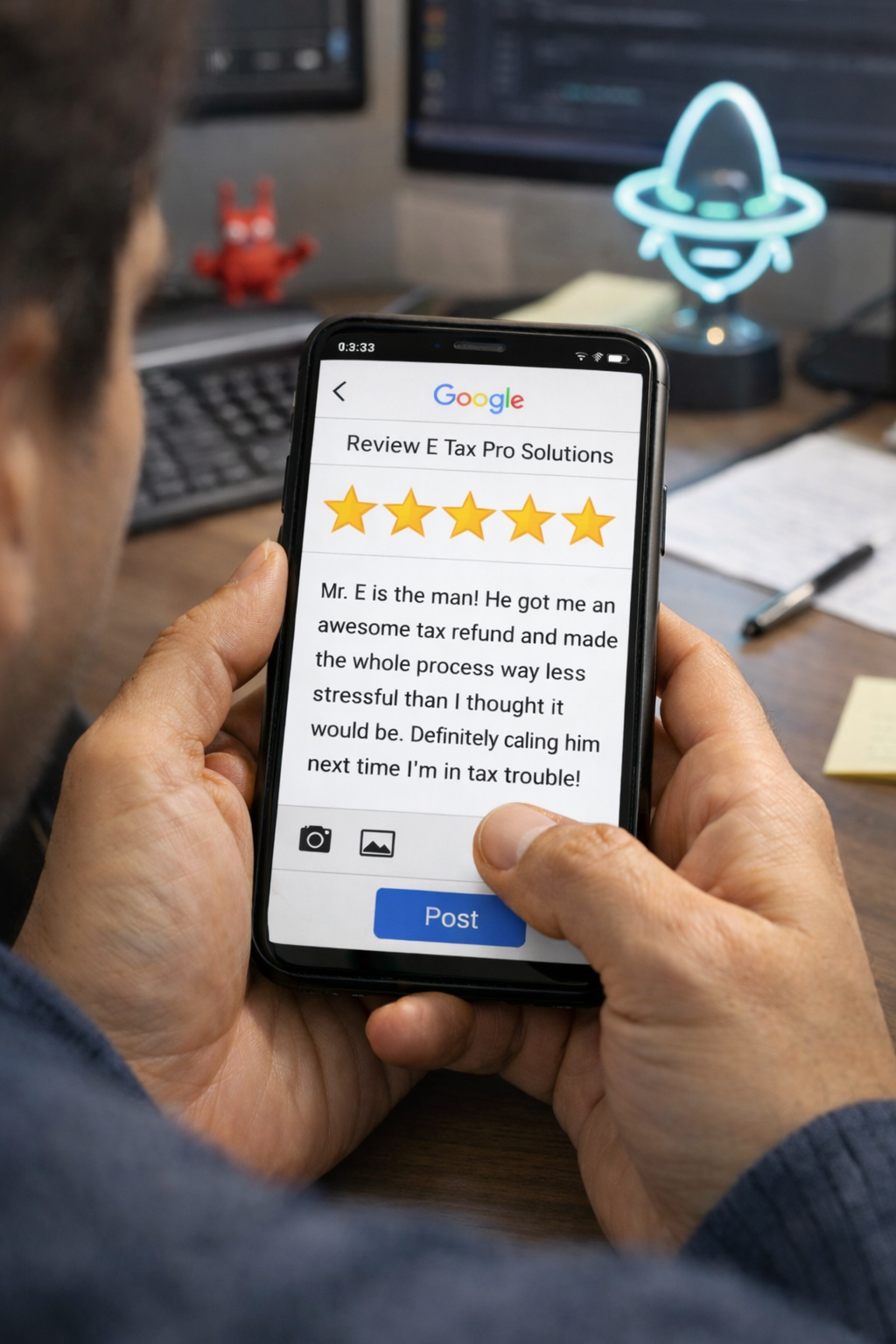 Google review screenshot for E Tax Pro Solutions