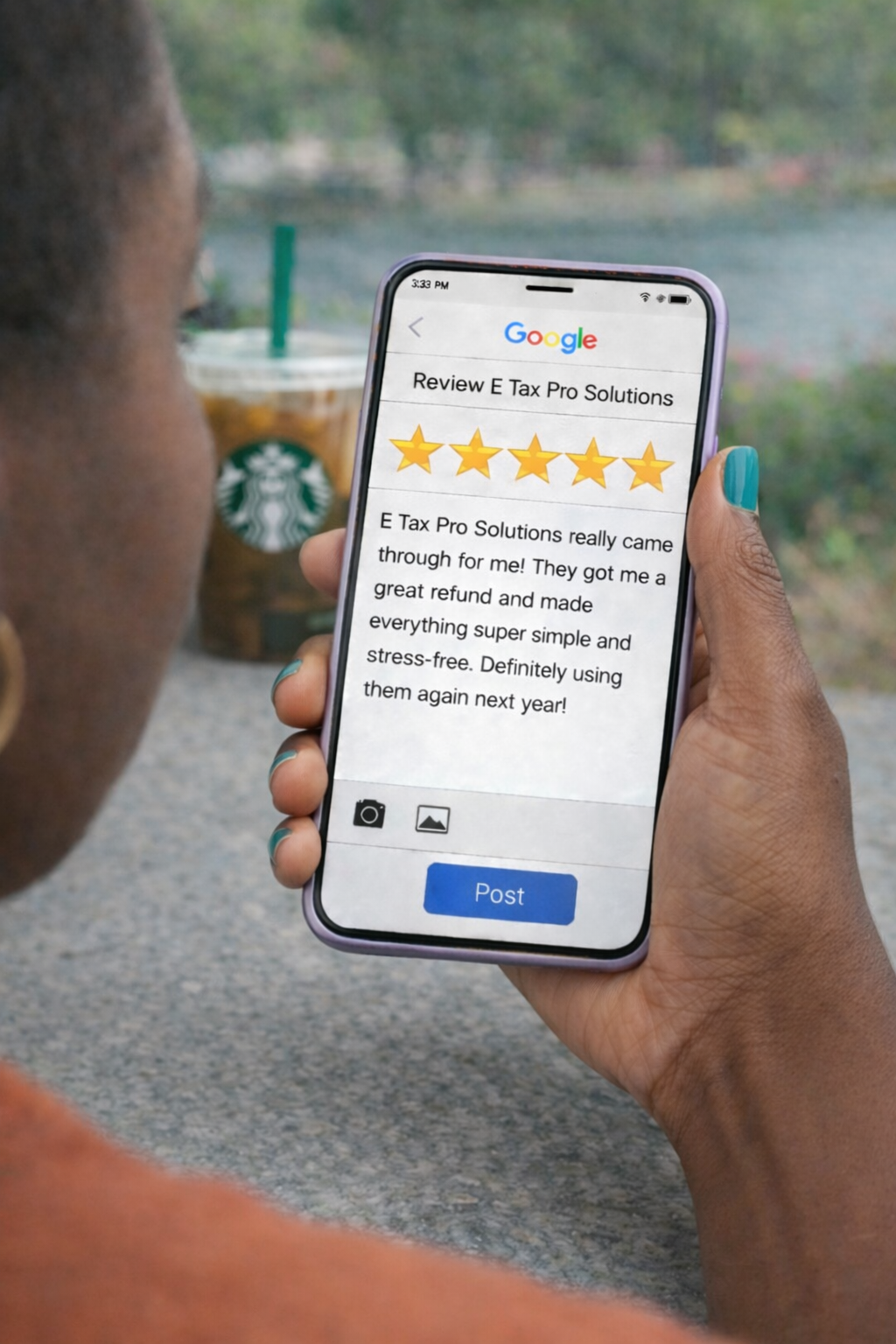 Google review screenshot for E Tax Pro Solutions